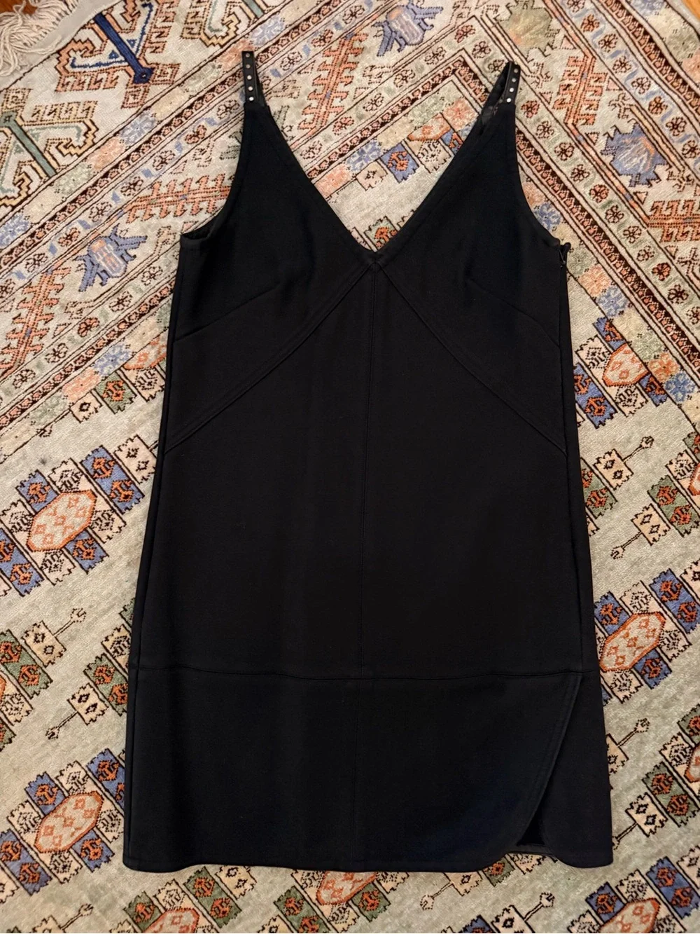 Helmut Lang Black V-Neck Slip Mini Dress - Picture 1 of 5